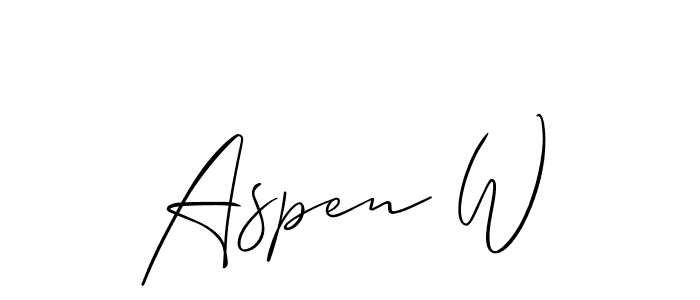 Also we have Aspen W name is the best signature style. Create professional handwritten signature collection using Allison_Script autograph style. Aspen W signature style 2 images and pictures png