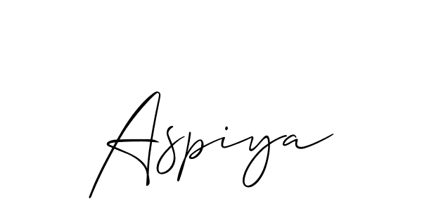 Design your own signature with our free online signature maker. With this signature software, you can create a handwritten (Allison_Script) signature for name Aspiya. Aspiya signature style 2 images and pictures png