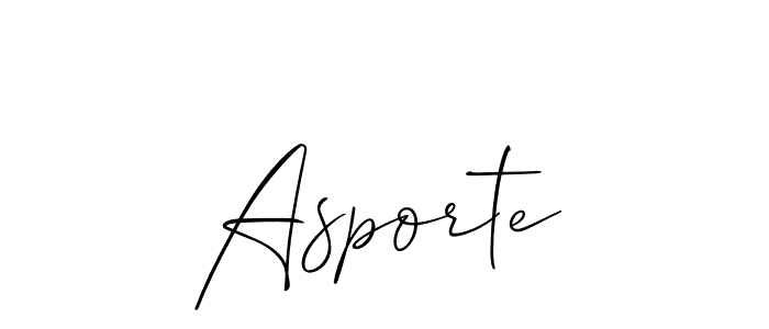The best way (Allison_Script) to make a short signature is to pick only two or three words in your name. The name Asporte include a total of six letters. For converting this name. Asporte signature style 2 images and pictures png