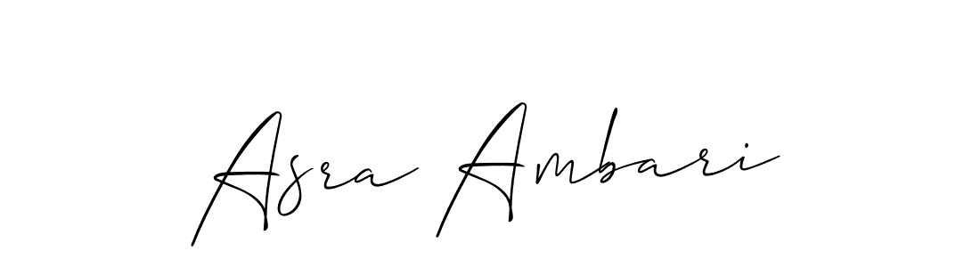 Design your own signature with our free online signature maker. With this signature software, you can create a handwritten (Allison_Script) signature for name Asra Ambari. Asra Ambari signature style 2 images and pictures png