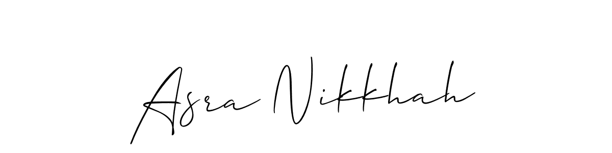 Also You can easily find your signature by using the search form. We will create Asra Nikkhah name handwritten signature images for you free of cost using Allison_Script sign style. Asra Nikkhah signature style 2 images and pictures png