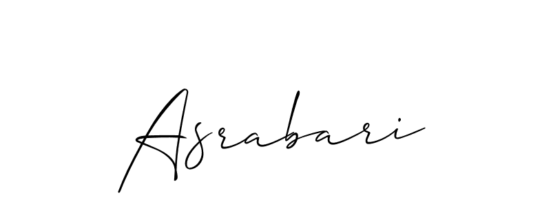 if you are searching for the best signature style for your name Asrabari. so please give up your signature search. here we have designed multiple signature styles  using Allison_Script. Asrabari signature style 2 images and pictures png