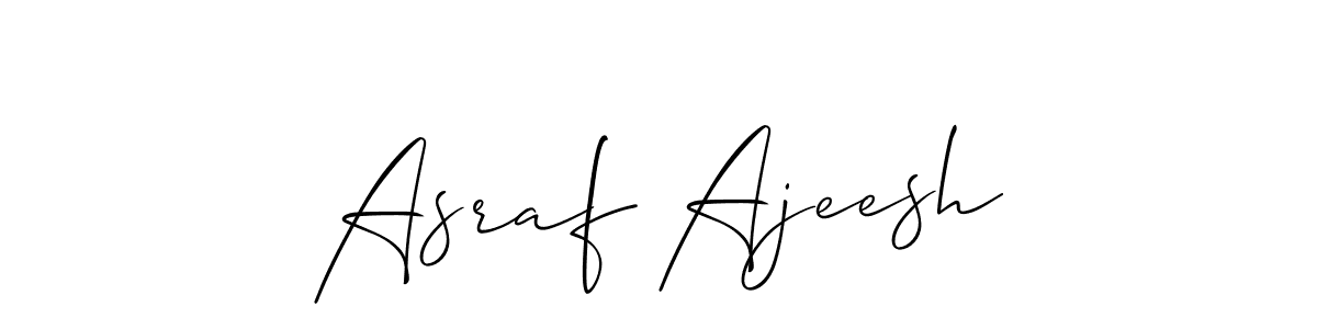 if you are searching for the best signature style for your name Asraf Ajeesh. so please give up your signature search. here we have designed multiple signature styles  using Allison_Script. Asraf Ajeesh signature style 2 images and pictures png