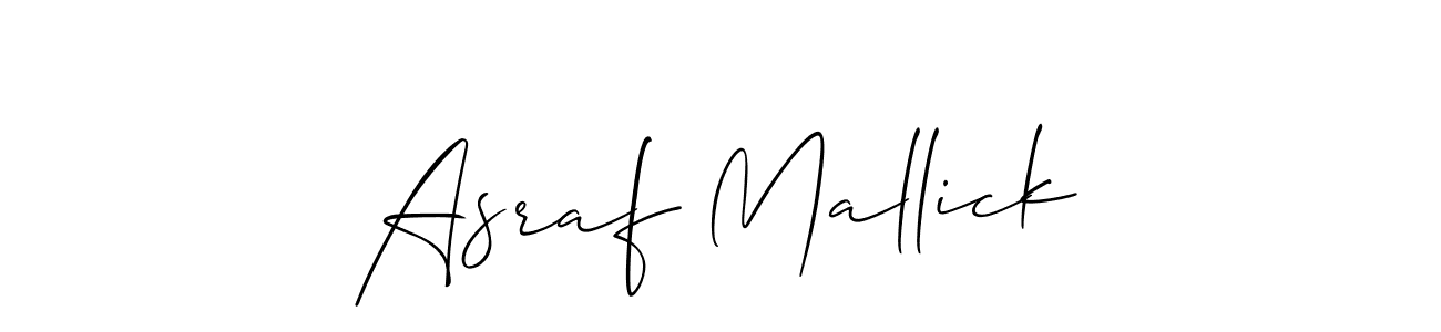 Create a beautiful signature design for name Asraf Mallick. With this signature (Allison_Script) fonts, you can make a handwritten signature for free. Asraf Mallick signature style 2 images and pictures png