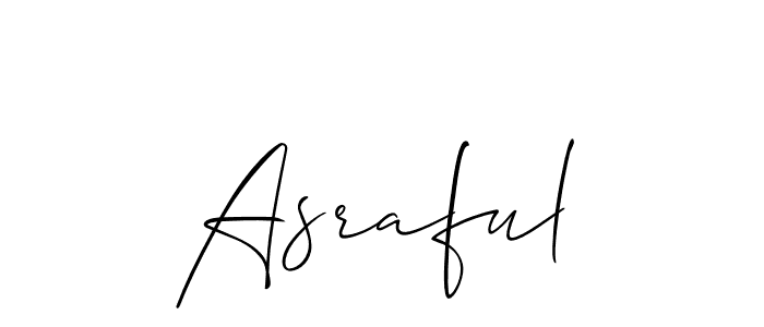 You can use this online signature creator to create a handwritten signature for the name Asraful. This is the best online autograph maker. Asraful signature style 2 images and pictures png