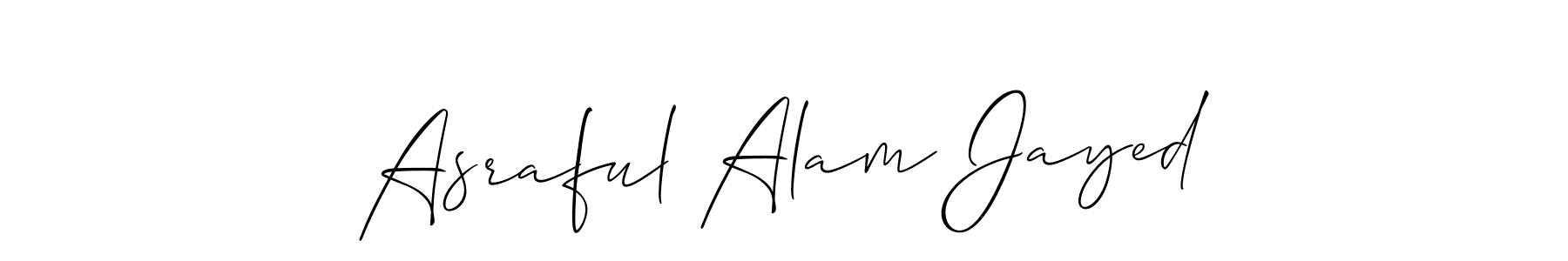 This is the best signature style for the Asraful Alam Jayed name. Also you like these signature font (Allison_Script). Mix name signature. Asraful Alam Jayed signature style 2 images and pictures png