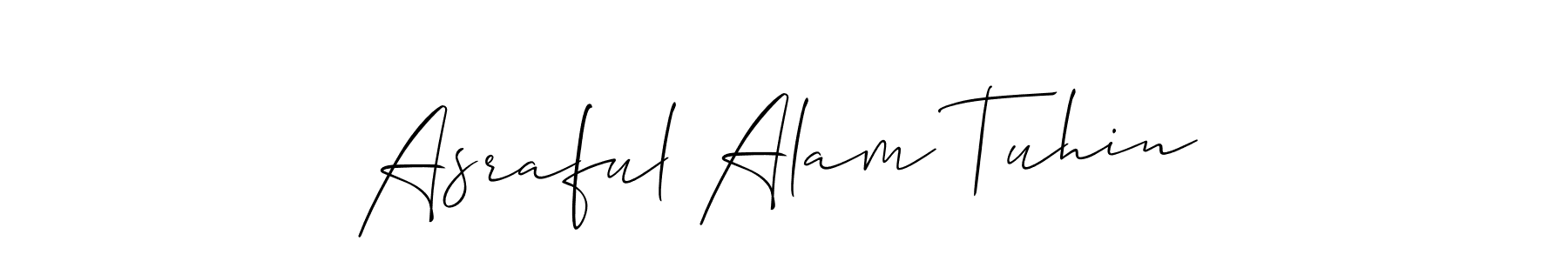 Design your own signature with our free online signature maker. With this signature software, you can create a handwritten (Allison_Script) signature for name Asraful Alam Tuhin. Asraful Alam Tuhin signature style 2 images and pictures png