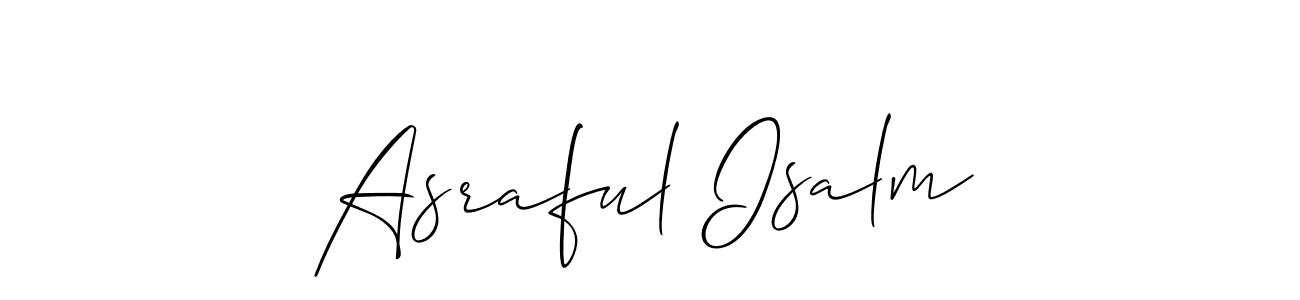 Also we have Asraful Isalm name is the best signature style. Create professional handwritten signature collection using Allison_Script autograph style. Asraful Isalm signature style 2 images and pictures png