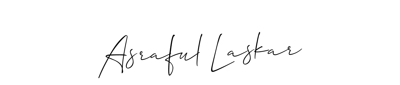 Create a beautiful signature design for name Asraful Laskar. With this signature (Allison_Script) fonts, you can make a handwritten signature for free. Asraful Laskar signature style 2 images and pictures png