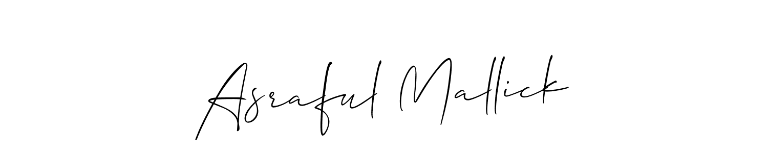 Also we have Asraful Mallick name is the best signature style. Create professional handwritten signature collection using Allison_Script autograph style. Asraful Mallick signature style 2 images and pictures png