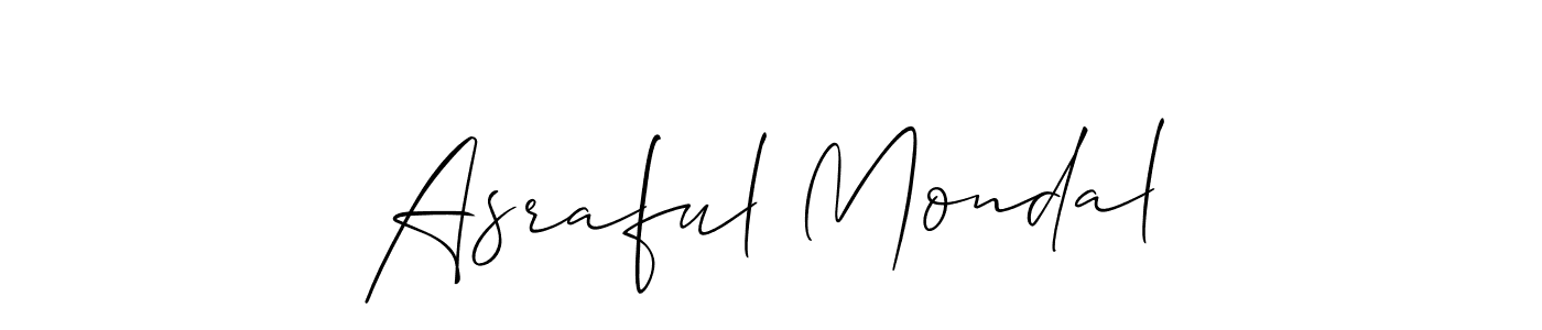 Make a beautiful signature design for name Asraful Mondal. With this signature (Allison_Script) style, you can create a handwritten signature for free. Asraful Mondal signature style 2 images and pictures png