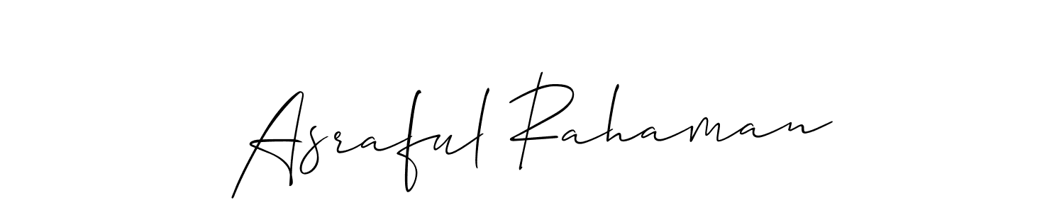 if you are searching for the best signature style for your name Asraful Rahaman. so please give up your signature search. here we have designed multiple signature styles  using Allison_Script. Asraful Rahaman signature style 2 images and pictures png