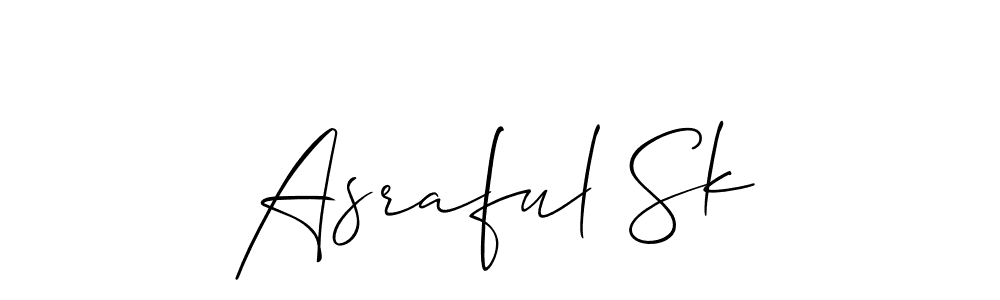 Design your own signature with our free online signature maker. With this signature software, you can create a handwritten (Allison_Script) signature for name Asraful Sk. Asraful Sk signature style 2 images and pictures png