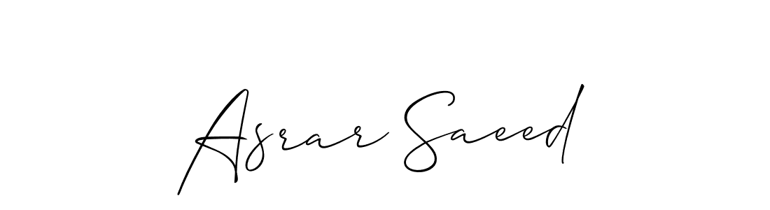 How to make Asrar Saeed name signature. Use Allison_Script style for creating short signs online. This is the latest handwritten sign. Asrar Saeed signature style 2 images and pictures png