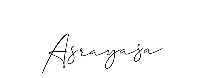 Create a beautiful signature design for name Asrayasa. With this signature (Allison_Script) fonts, you can make a handwritten signature for free. Asrayasa signature style 2 images and pictures png