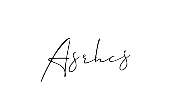 Use a signature maker to create a handwritten signature online. With this signature software, you can design (Allison_Script) your own signature for name Asrhcs. Asrhcs signature style 2 images and pictures png