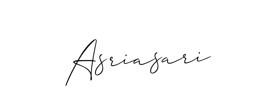 Design your own signature with our free online signature maker. With this signature software, you can create a handwritten (Allison_Script) signature for name Asriasari. Asriasari signature style 2 images and pictures png