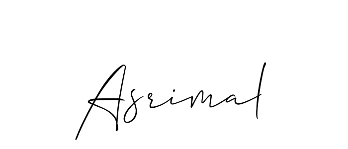 Also we have Asrimal name is the best signature style. Create professional handwritten signature collection using Allison_Script autograph style. Asrimal signature style 2 images and pictures png