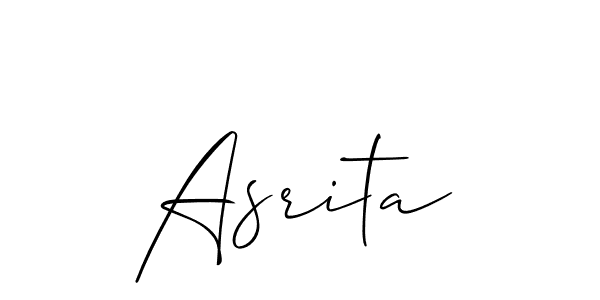 Also we have Asrita name is the best signature style. Create professional handwritten signature collection using Allison_Script autograph style. Asrita signature style 2 images and pictures png