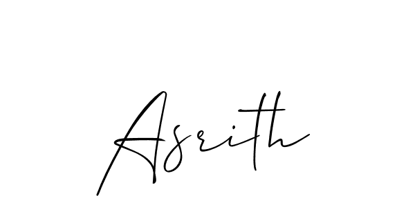 Create a beautiful signature design for name Asrith. With this signature (Allison_Script) fonts, you can make a handwritten signature for free. Asrith signature style 2 images and pictures png