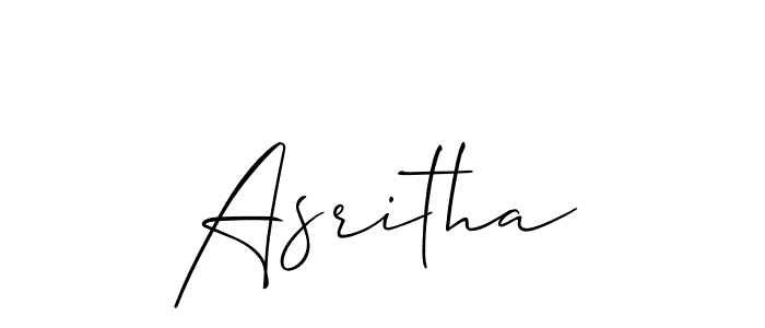 Use a signature maker to create a handwritten signature online. With this signature software, you can design (Allison_Script) your own signature for name Asritha. Asritha signature style 2 images and pictures png