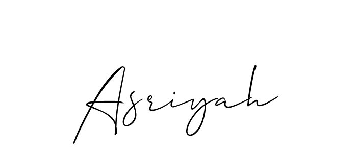 How to make Asriyah signature? Allison_Script is a professional autograph style. Create handwritten signature for Asriyah name. Asriyah signature style 2 images and pictures png