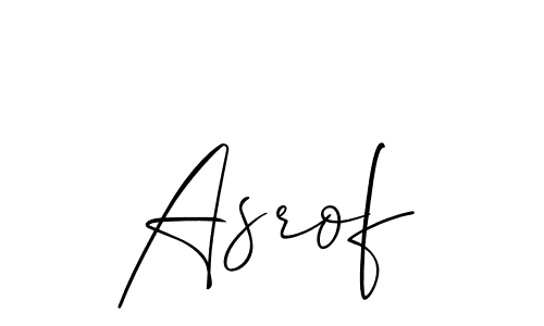 Allison_Script is a professional signature style that is perfect for those who want to add a touch of class to their signature. It is also a great choice for those who want to make their signature more unique. Get Asrof name to fancy signature for free. Asrof signature style 2 images and pictures png