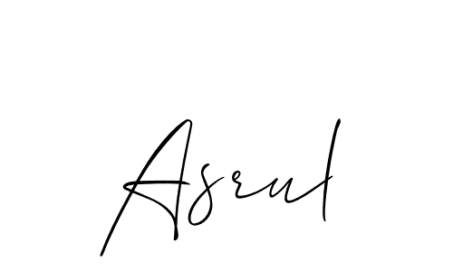 Create a beautiful signature design for name Asrul. With this signature (Allison_Script) fonts, you can make a handwritten signature for free. Asrul signature style 2 images and pictures png