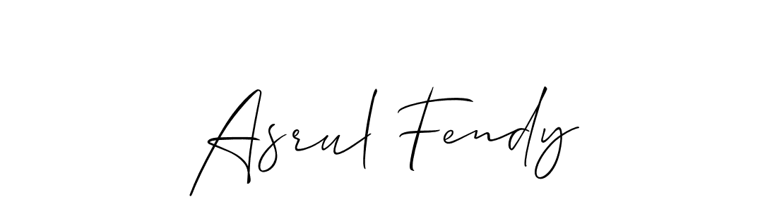 Design your own signature with our free online signature maker. With this signature software, you can create a handwritten (Allison_Script) signature for name Asrul Fendy. Asrul Fendy signature style 2 images and pictures png