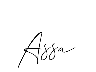 You should practise on your own different ways (Allison_Script) to write your name (Assa) in signature. don't let someone else do it for you. Assa signature style 2 images and pictures png