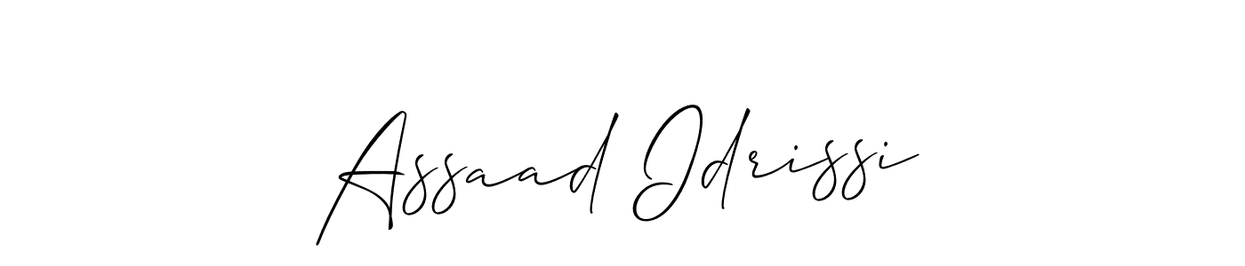 Create a beautiful signature design for name Assaad Idrissi. With this signature (Allison_Script) fonts, you can make a handwritten signature for free. Assaad Idrissi signature style 2 images and pictures png