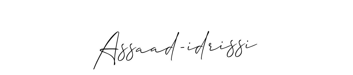 Use a signature maker to create a handwritten signature online. With this signature software, you can design (Allison_Script) your own signature for name Assaad-idrissi. Assaad-idrissi signature style 2 images and pictures png