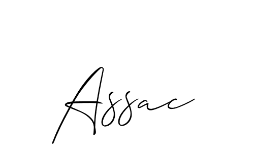 Make a beautiful signature design for name Assac. With this signature (Allison_Script) style, you can create a handwritten signature for free. Assac signature style 2 images and pictures png