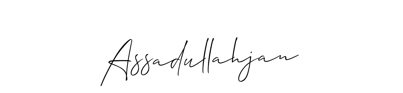 if you are searching for the best signature style for your name Assadullahjan. so please give up your signature search. here we have designed multiple signature styles  using Allison_Script. Assadullahjan signature style 2 images and pictures png