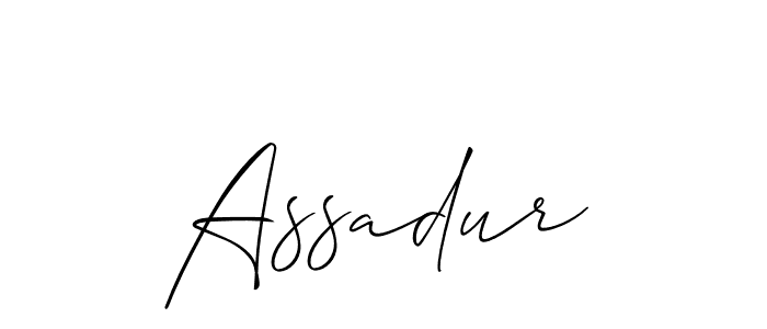 Make a short Assadur signature style. Manage your documents anywhere anytime using Allison_Script. Create and add eSignatures, submit forms, share and send files easily. Assadur signature style 2 images and pictures png