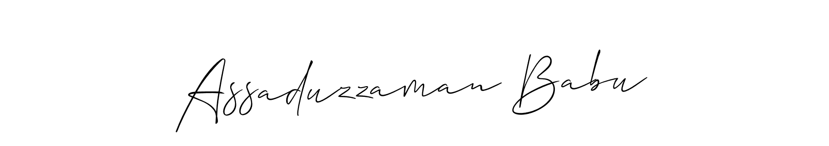 Make a beautiful signature design for name Assaduzzaman Babu. With this signature (Allison_Script) style, you can create a handwritten signature for free. Assaduzzaman Babu signature style 2 images and pictures png