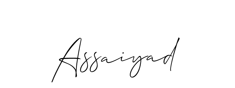 How to make Assaiyad signature? Allison_Script is a professional autograph style. Create handwritten signature for Assaiyad name. Assaiyad signature style 2 images and pictures png