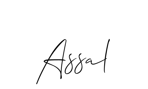 if you are searching for the best signature style for your name Assal. so please give up your signature search. here we have designed multiple signature styles  using Allison_Script. Assal signature style 2 images and pictures png