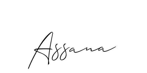 The best way (Allison_Script) to make a short signature is to pick only two or three words in your name. The name Assana include a total of six letters. For converting this name. Assana signature style 2 images and pictures png