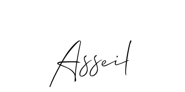 Design your own signature with our free online signature maker. With this signature software, you can create a handwritten (Allison_Script) signature for name Asseil. Asseil signature style 2 images and pictures png