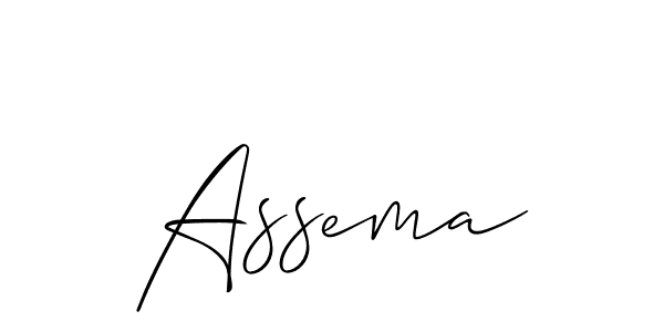 It looks lik you need a new signature style for name Assema. Design unique handwritten (Allison_Script) signature with our free signature maker in just a few clicks. Assema signature style 2 images and pictures png