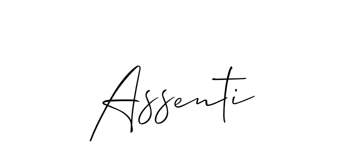 Design your own signature with our free online signature maker. With this signature software, you can create a handwritten (Allison_Script) signature for name Assenti. Assenti signature style 2 images and pictures png