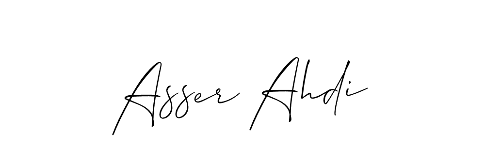 How to make Asser Ahdi name signature. Use Allison_Script style for creating short signs online. This is the latest handwritten sign. Asser Ahdi signature style 2 images and pictures png