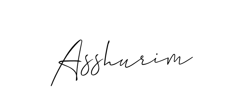 Once you've used our free online signature maker to create your best signature Allison_Script style, it's time to enjoy all of the benefits that Asshurim name signing documents. Asshurim signature style 2 images and pictures png