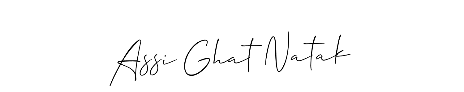 How to make Assi Ghat Natak name signature. Use Allison_Script style for creating short signs online. This is the latest handwritten sign. Assi Ghat Natak signature style 2 images and pictures png