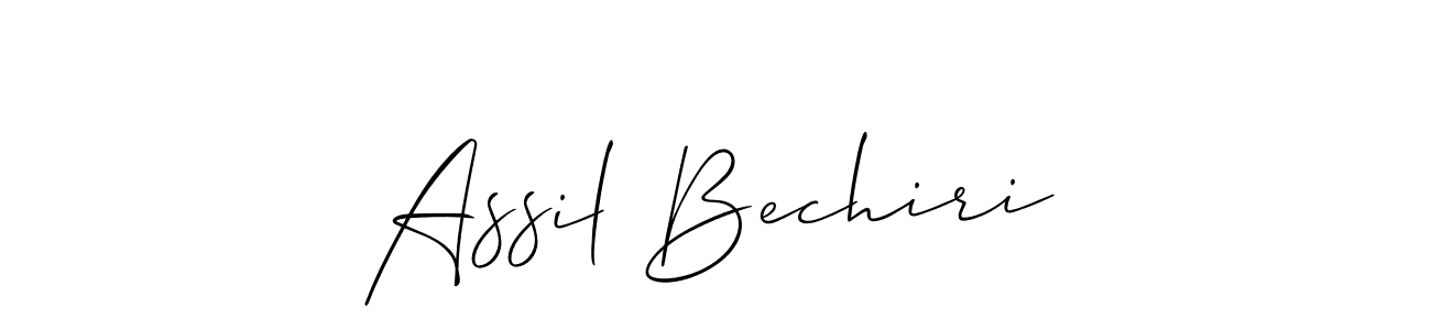 Use a signature maker to create a handwritten signature online. With this signature software, you can design (Allison_Script) your own signature for name Assil Bechiri. Assil Bechiri signature style 2 images and pictures png