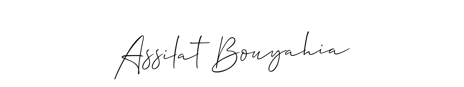 It looks lik you need a new signature style for name Assilat Bouyahia. Design unique handwritten (Allison_Script) signature with our free signature maker in just a few clicks. Assilat Bouyahia signature style 2 images and pictures png