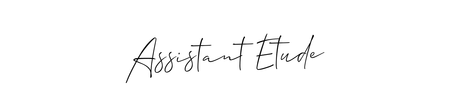How to make Assistant Etude name signature. Use Allison_Script style for creating short signs online. This is the latest handwritten sign. Assistant Etude signature style 2 images and pictures png