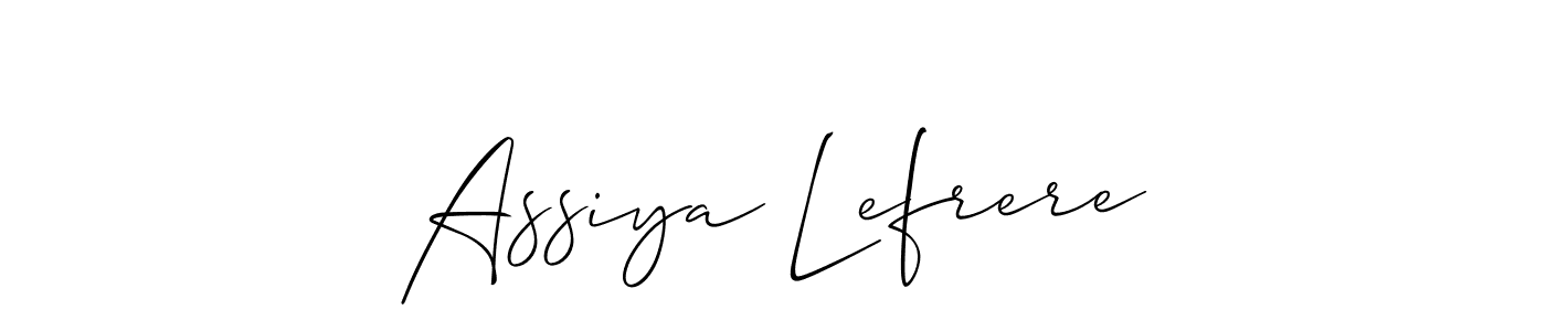 Assiya Lefrere stylish signature style. Best Handwritten Sign (Allison_Script) for my name. Handwritten Signature Collection Ideas for my name Assiya Lefrere. Assiya Lefrere signature style 2 images and pictures png