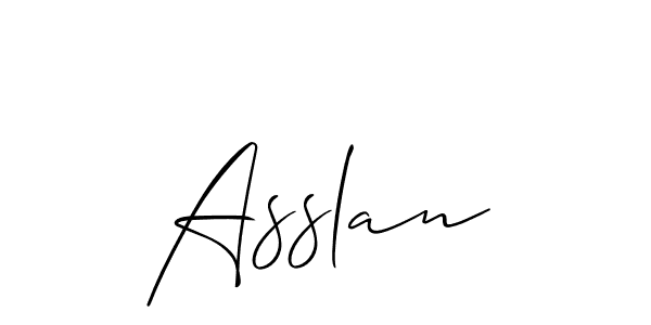 Design your own signature with our free online signature maker. With this signature software, you can create a handwritten (Allison_Script) signature for name Asslan. Asslan signature style 2 images and pictures png